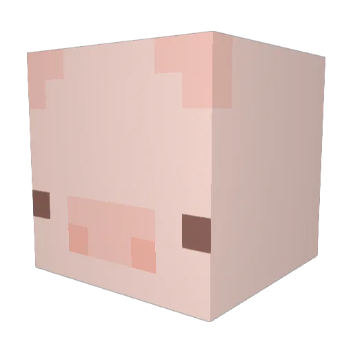 BigOlPiggie Minecraft avatar head, 3D render