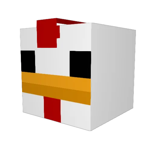 BigPJ Minecraft avatar head, 3D render