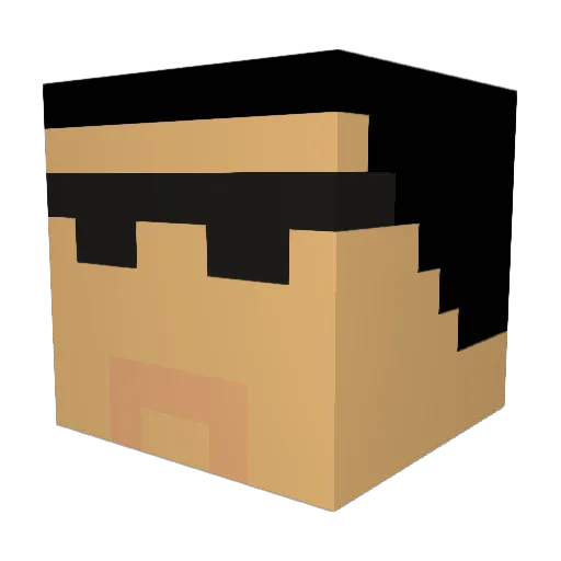 BigPlayerWorld Minecraft avatar head, 3D render
