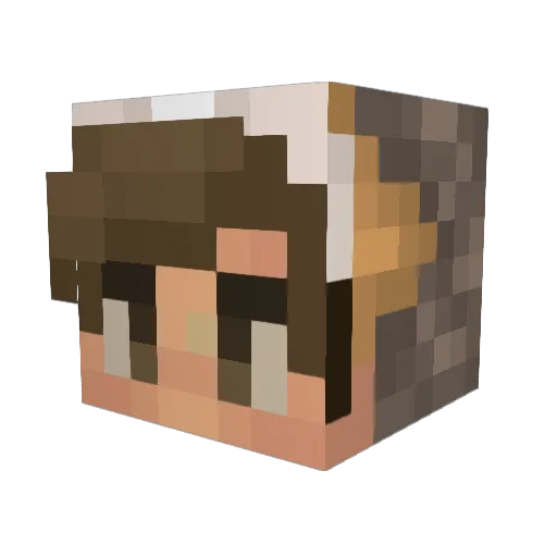 BigPorg Minecraft avatar head, 3D render