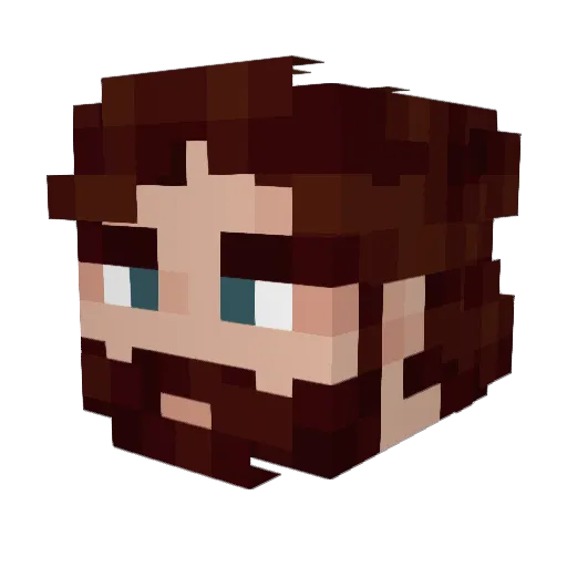 BigRedIzy Minecraft avatar head, 3D render