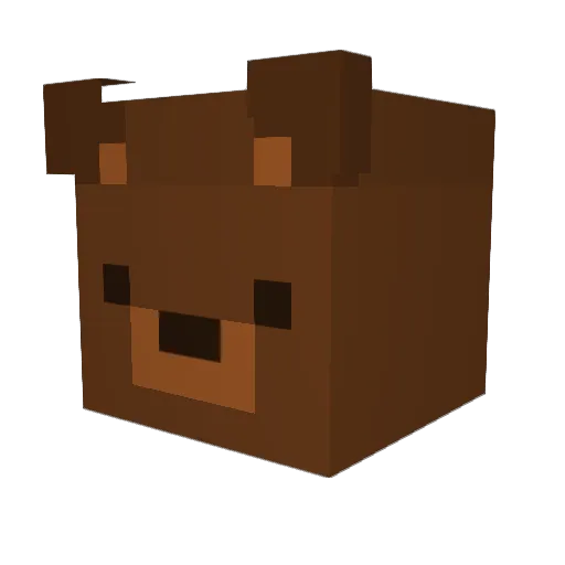 BigSlowBear Minecraft avatar head, 3D render