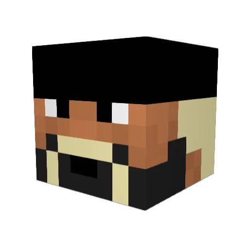 BigTurb Minecraft avatar head, 3D render