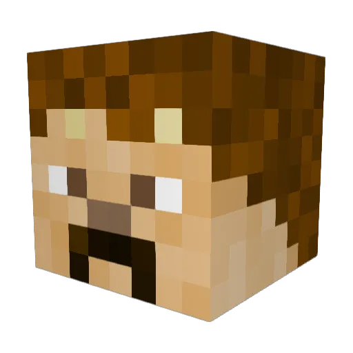 BigTwigBuilder Minecraft avatar head, 3D render