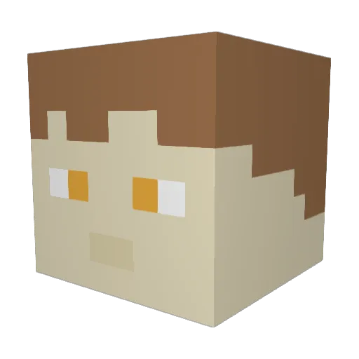 BigUtak Minecraft avatar head, 3D render