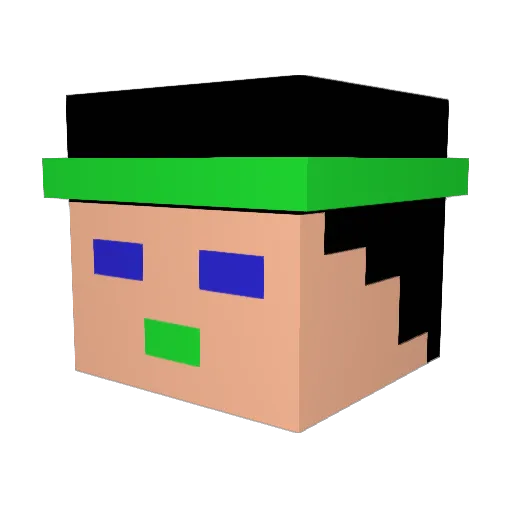 BigWiggly1 Minecraft avatar head, 3D render