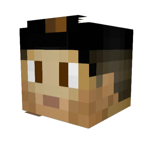 Big_Back_Clock_ Minecraft avatar head, 3D render