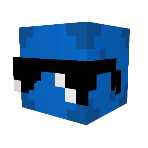 Big_Blue_Boy Minecraft avatar head, 3D render
