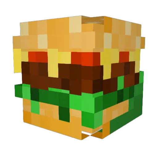 Big_Burga Minecraft avatar head, 3D render