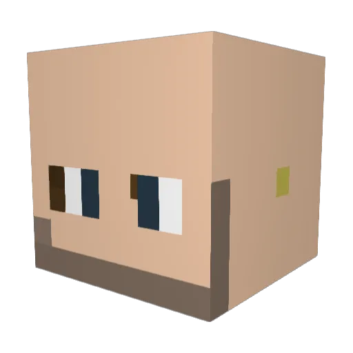 Big_baldie Minecraft avatar head, 3D render