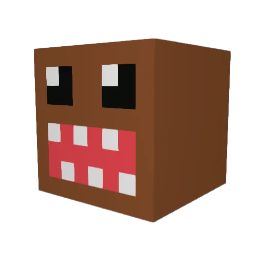 Bigashera Minecraft avatar head, 3D render
