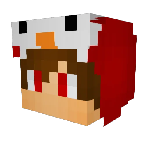 Bigassbunny Minecraft avatar head, 3D render