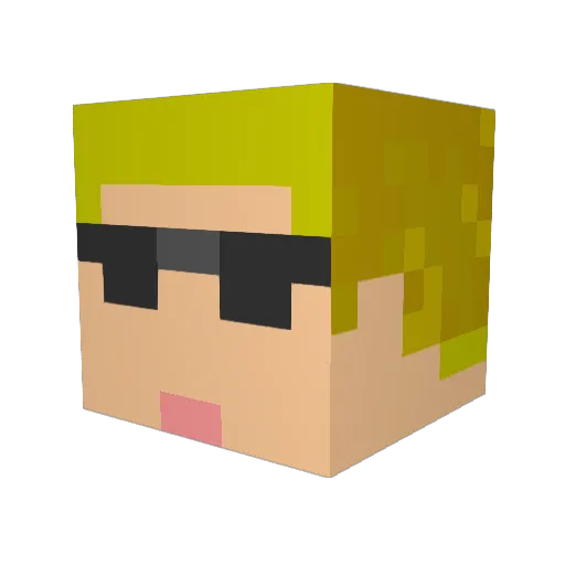 Bigbido Minecraft avatar head, 3D render