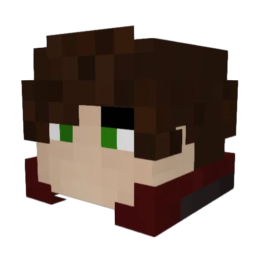 Bigdoodman Minecraft avatar head, 3D render