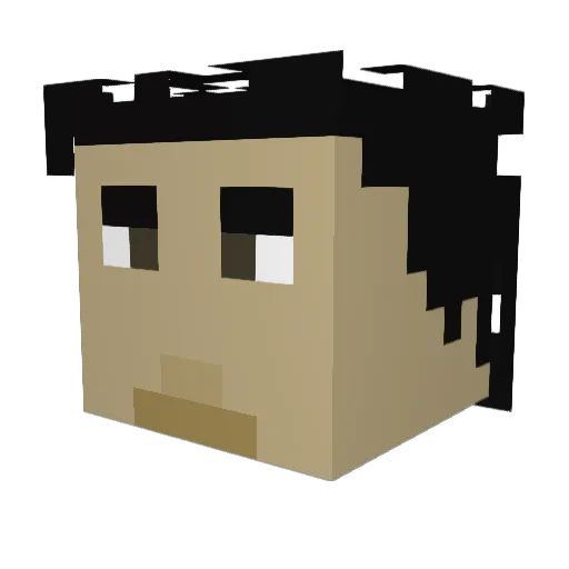 Bigfar4 Minecraft avatar head, 3D render