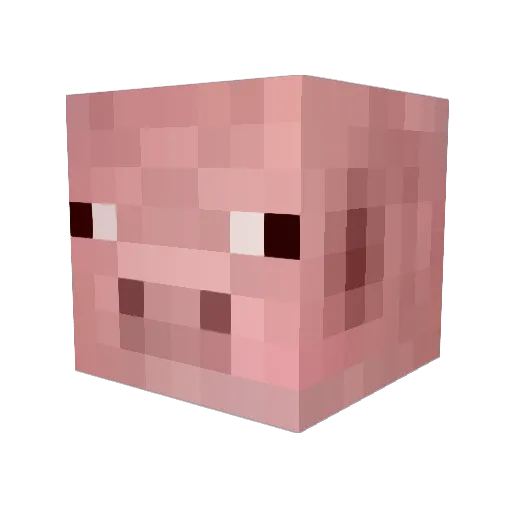 Bigfatpigs Minecraft avatar head, 3D render