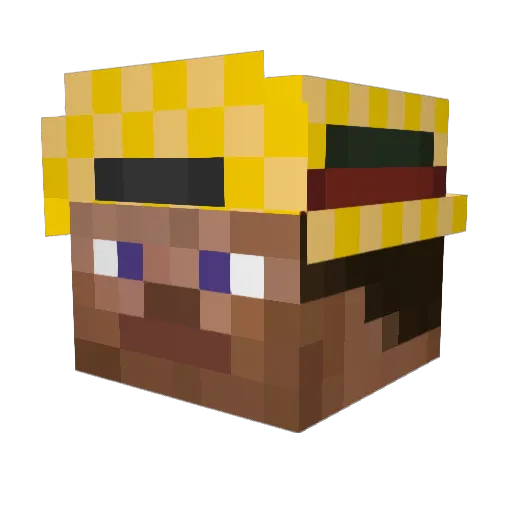Bigflop Minecraft avatar head, 3D render