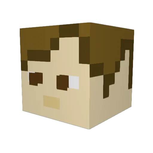 BiggMann Minecraft avatar head, 3D render