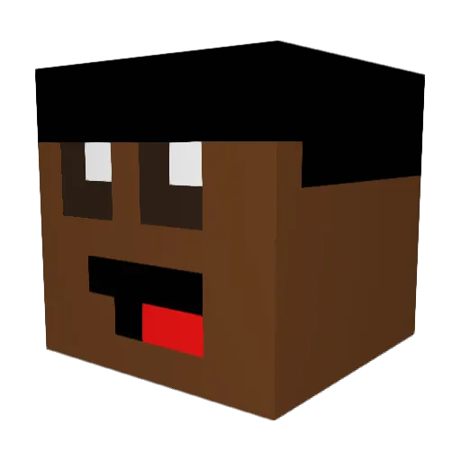BiggNiggSam Minecraft avatar head, 3D render