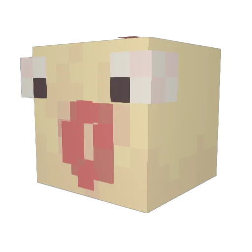 Bigg_Chungus Minecraft avatar head, 3D render