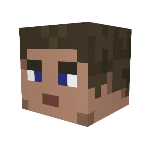 Biggah Minecraft avatar head, 3D render