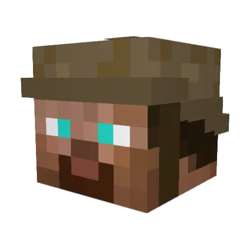 Biggecco Minecraft avatar head, 3D render