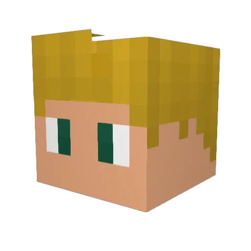 Bigger2002 Minecraft avatar head, 3D render