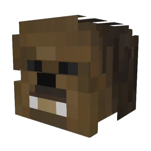 BiggestBackWood Minecraft avatar head, 3D render