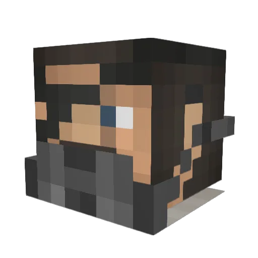 BiggieBoss Minecraft avatar head, 3D render