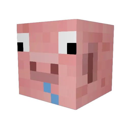 BiggiePiggi Minecraft avatar head, 3D render
