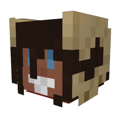 BiggieToe Minecraft avatar head, 3D render