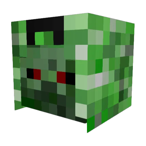 Biggletons Minecraft avatar head, 3D render