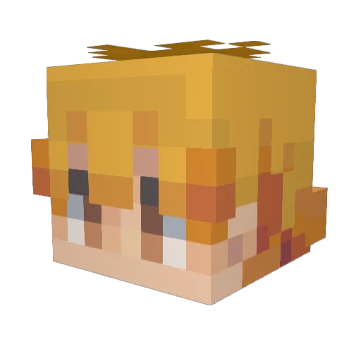 Biggus_Rickuss Minecraft avatar head, 3D render