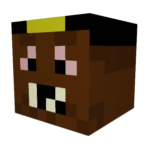 Bighaggo Minecraft avatar head, 3D render