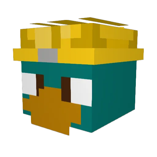 Bighead583 Minecraft avatar head, 3D render