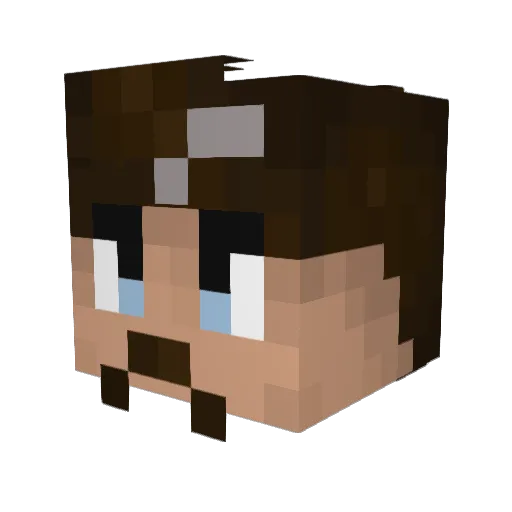 Bigheadface Minecraft avatar head, 3D render