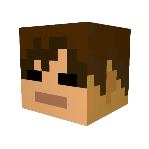 Bighot6man Minecraft avatar head, 3D render