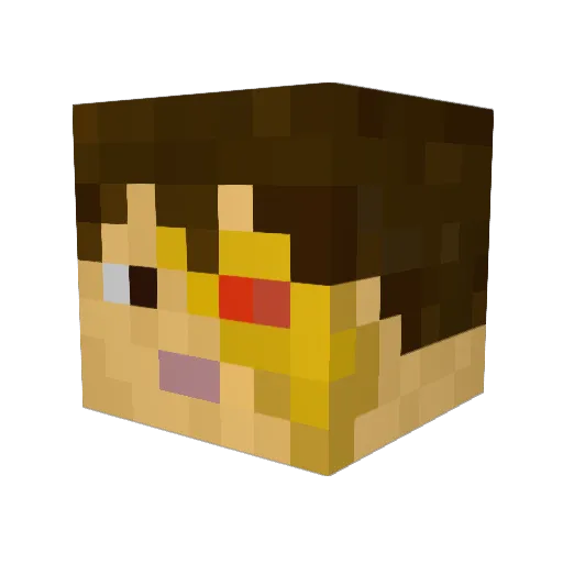 Biglazy Minecraft avatar head, 3D render