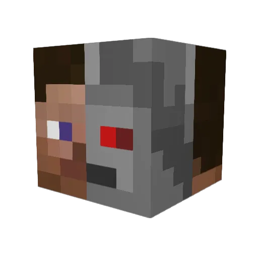 Bigleg Minecraft avatar head, 3D render