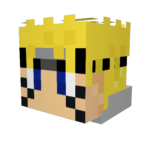 BiglyDon Minecraft avatar head, 3D render