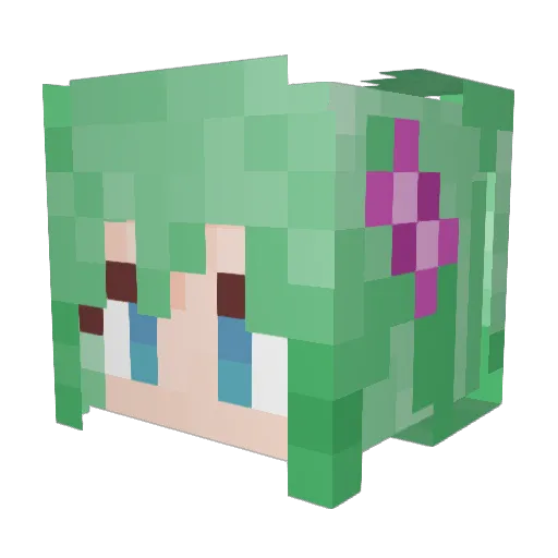 Bigpeach Minecraft avatar head, 3D render