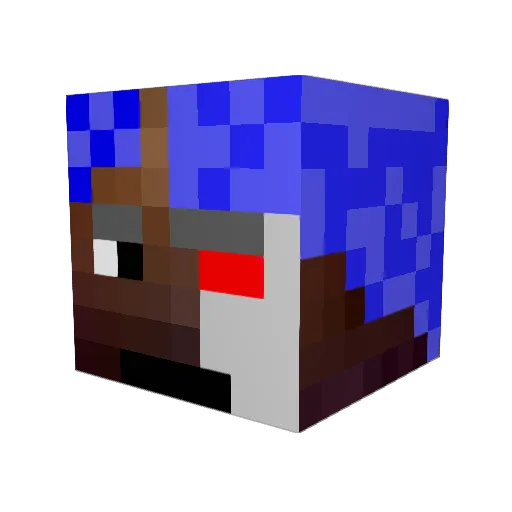 Bigred16 Minecraft avatar head, 3D render