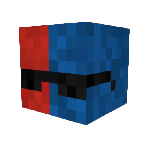 Bigredds Minecraft avatar head, 3D render