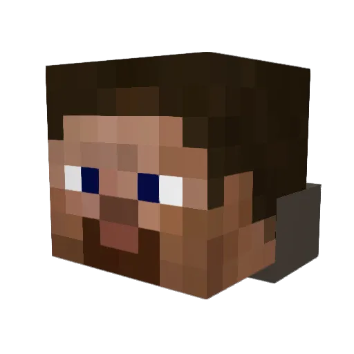 Bigrt Minecraft avatar head, 3D render