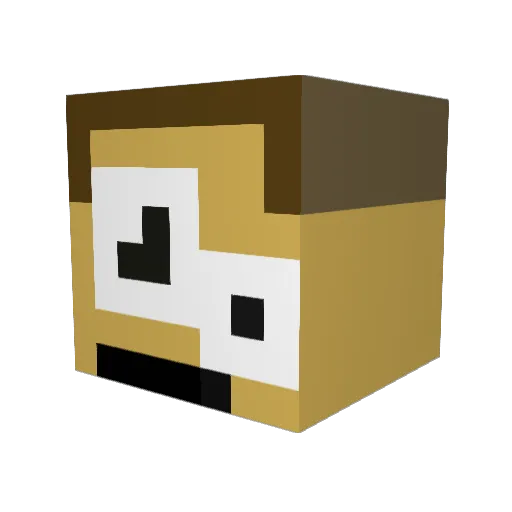 Bigsausages Minecraft avatar head, 3D render