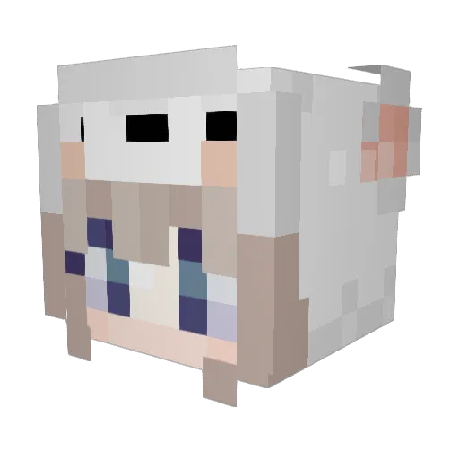 Bigugi Minecraft avatar head, 3D render
