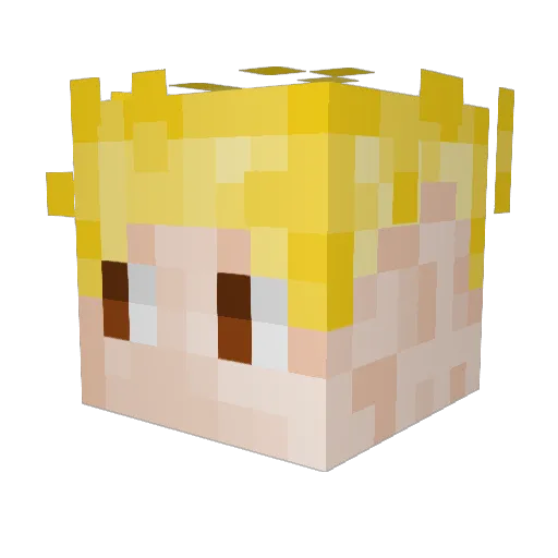 Bigumas Minecraft avatar head, 3D render