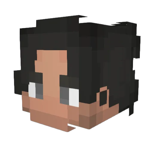 Bigz3k3 Minecraft avatar head, 3D render