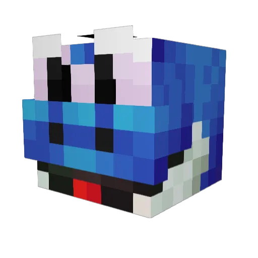 Bii Minecraft avatar head, 3D render