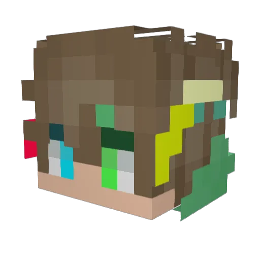 BiiMex Minecraft avatar head, 3D render